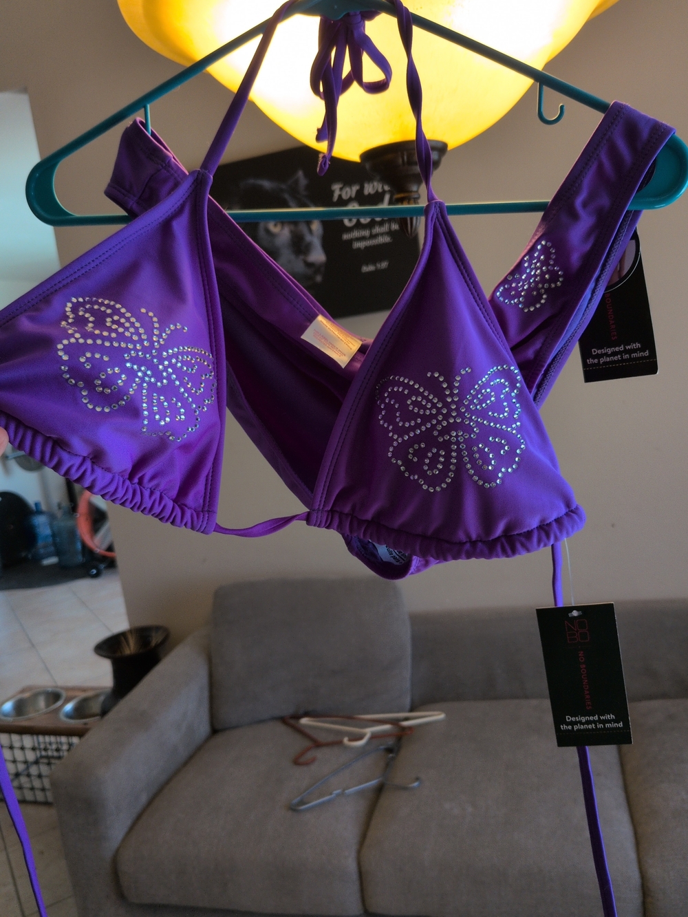 No Boundaries Purple Butterfly Bikini